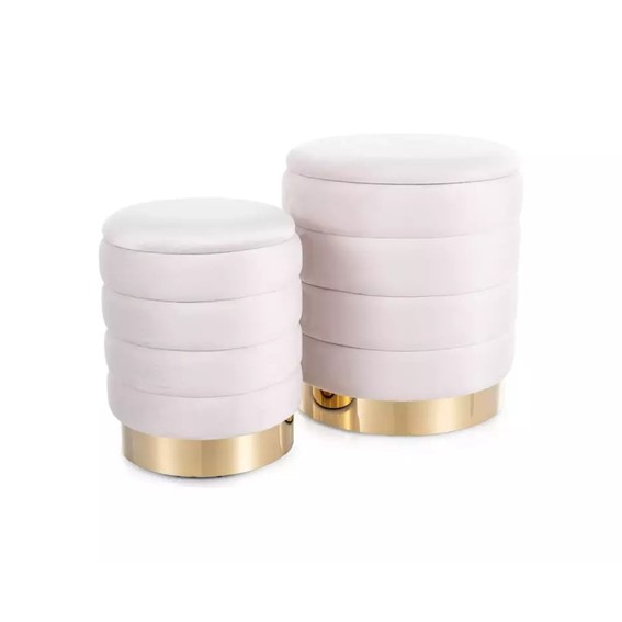 Zestaw Puf BRITTA Velvet Jasny Beż