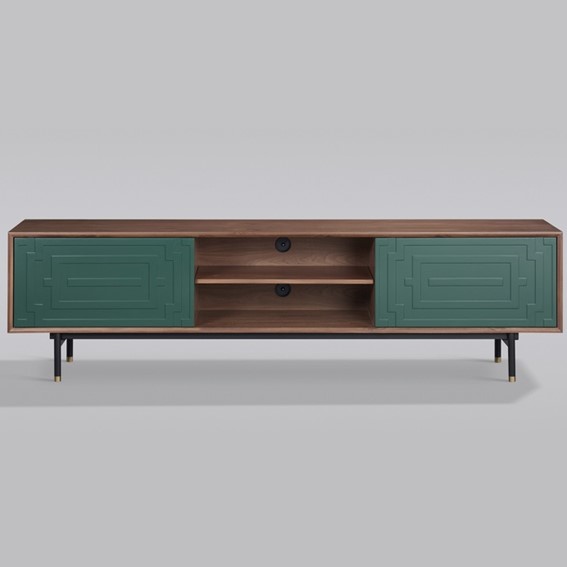 Komoda RTV STILIG ST153 Zielony/Orzech