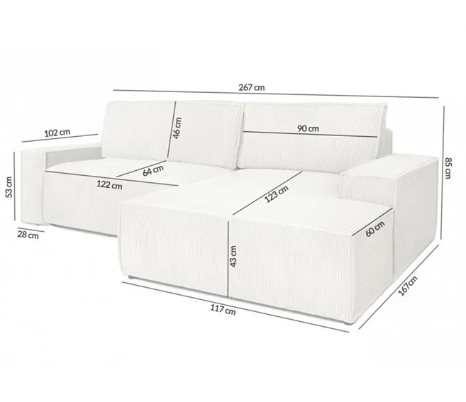 Narożnik PILLOW M z Funkcją Spania Beżowy I Grupa Tkanin