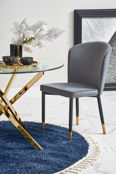 Stół RAYMOND fi100 Złoty/Bezbarwny