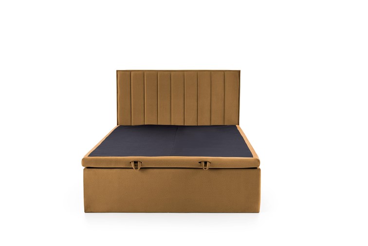 Łóżko Kontynentalne Tapicerowane ASENTO 160x200 Musztardowy