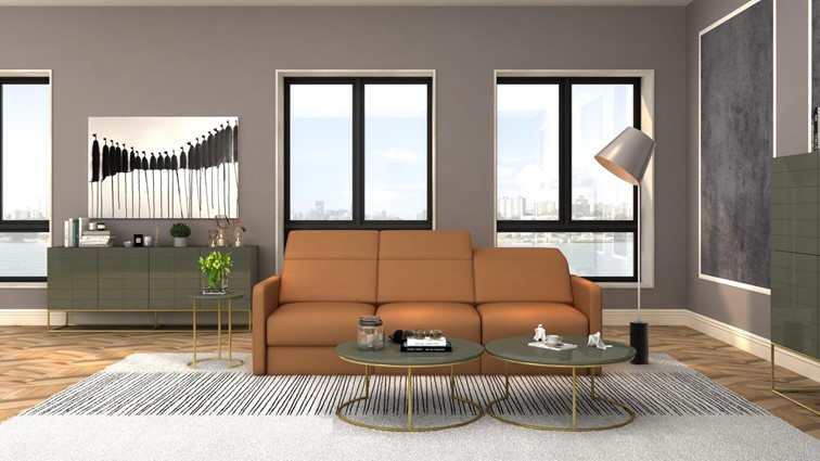 Stolik ROSE HILL RH07 fi80 Zielony/Złoty