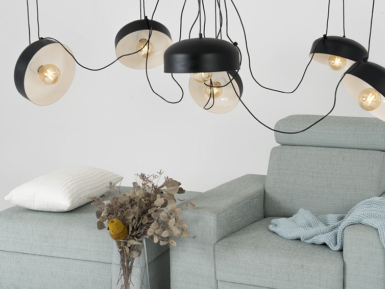 Lampa wisząca POPO FLAT L 6 – czarny