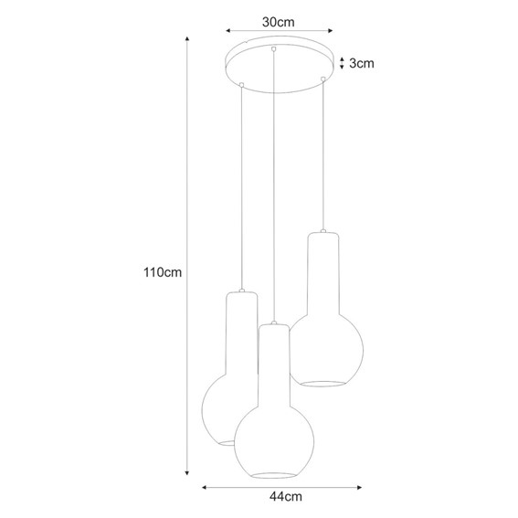 Lampa Wisząca ARVI BLACK K-4522 Czarny/Złoty