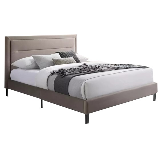 Łóżko MALAGA Velvet 140x200 cm Ciemny Beżowy