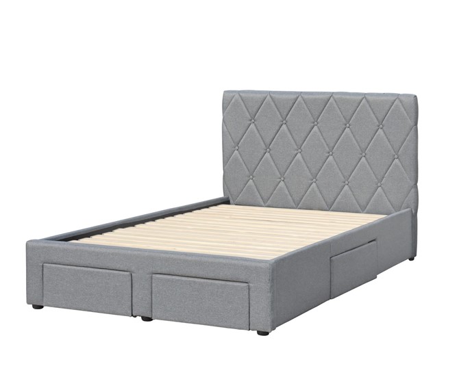 Łóżko BETINA z Pojemnikiem 120x200 cm Popielaty