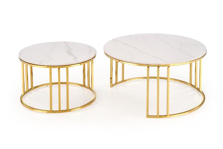 Ława (Zestaw) MERCURY 3 Złoty/Biały Marmur