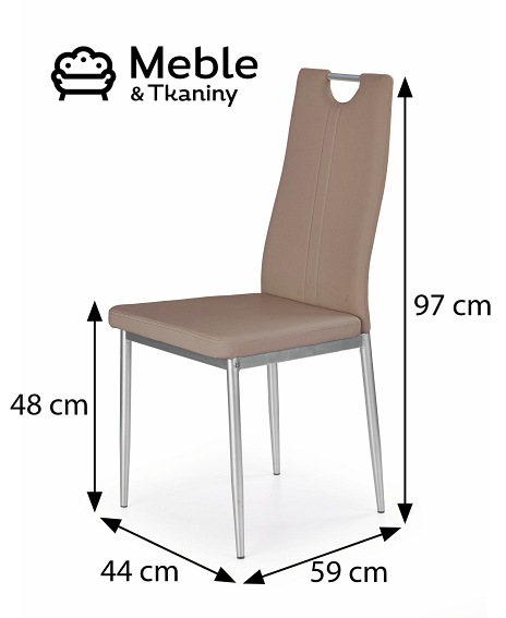 Krzesło K202 Aluminium/Cappucino Ekoskóra