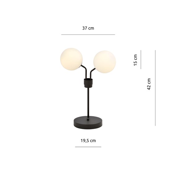 Lampa Biurkowa NOVA LN2 Czarny/Opal