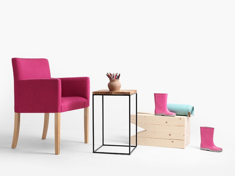 Stolik Tensio Solid Wood 30x30x60 Dąb/Czarny