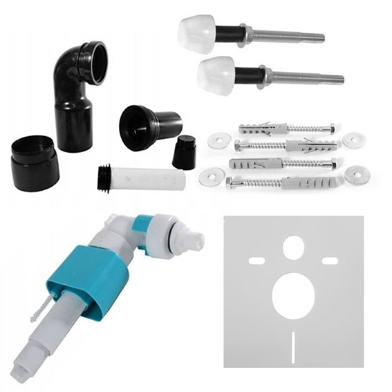 Stelaż Podtynkowy WC z Przyciskiem F Czarny