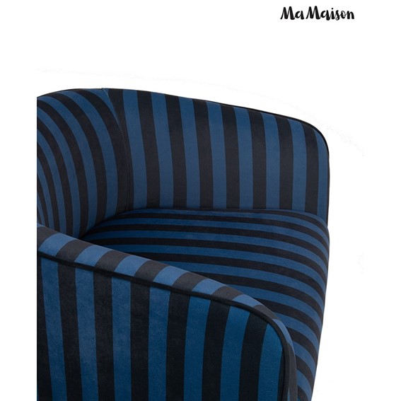 Fotel JOLIE Niebieski/Czarny