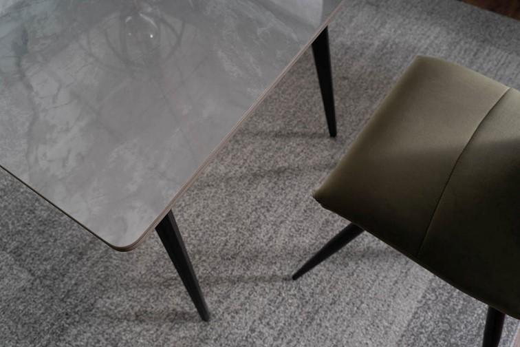 Stół IVY 140x80 Czarny/Szary Efekt Marmuru