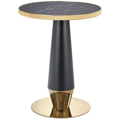 Stół Okrągły MOLINA fi59 Złoty/Czarny