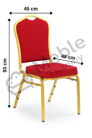 Krzesło K66 Bordowy/Złoty