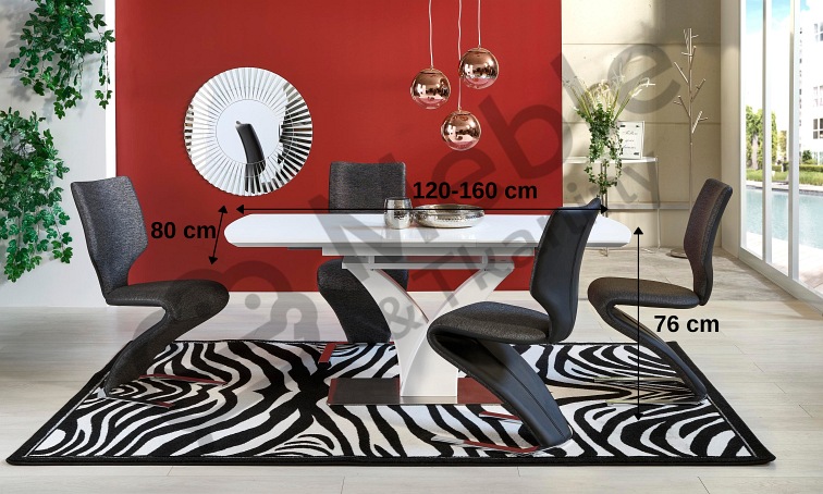 Stół Rozkładany PALERMO (180-140)x80 Biały Mat