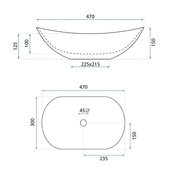 Umywalka Nablatowa ROYAL MINI Biały