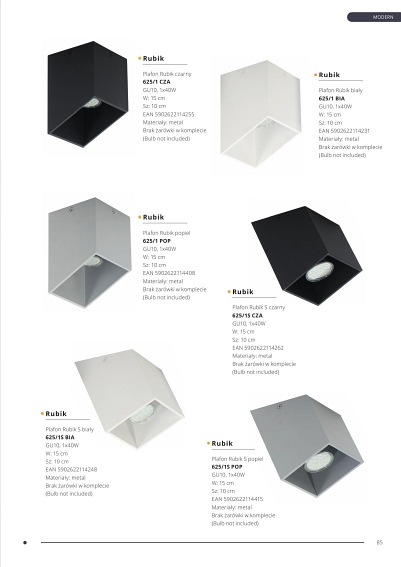 Kinkiet Rubik krótki biały