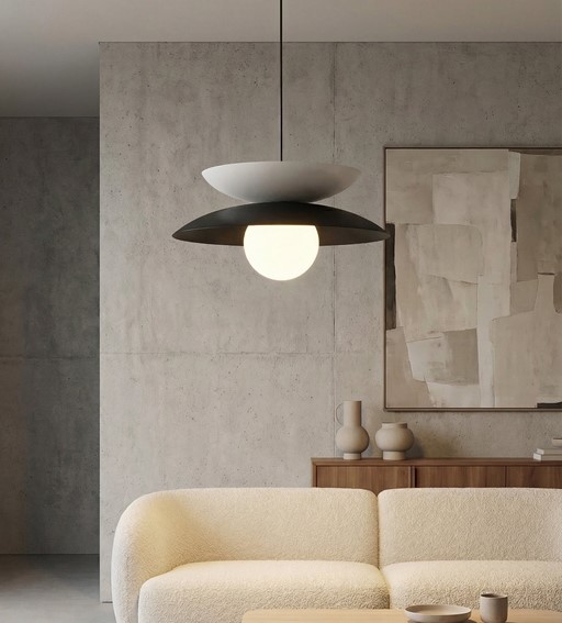 Lampa Wisząca NAGOYA 1 Czarny/Biały