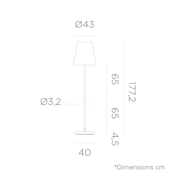 Lampa Podłogowa LOLA SLIM 180 SOLAR & BATTERY Rose Gold/Biały