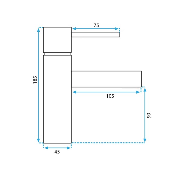 Bateria Umywalkowa Niska TESS Złoty