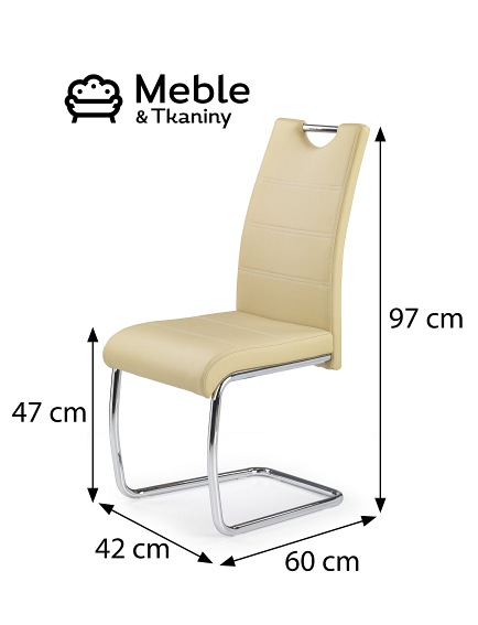 Krzesło K211 Chrom/Beżowy Ekoskóra