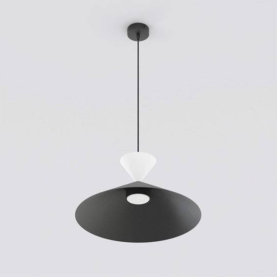 Lampa Wisząca RALF 1M Czarny/Biały