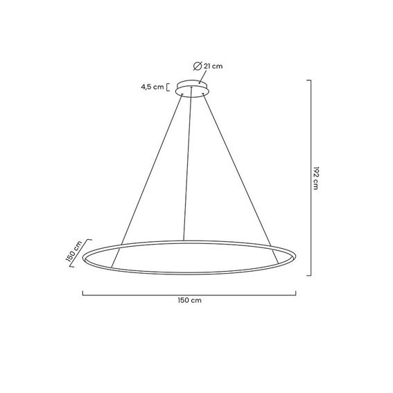 Lampa Wisząca RING SLIM 150 Złoty/Biały
