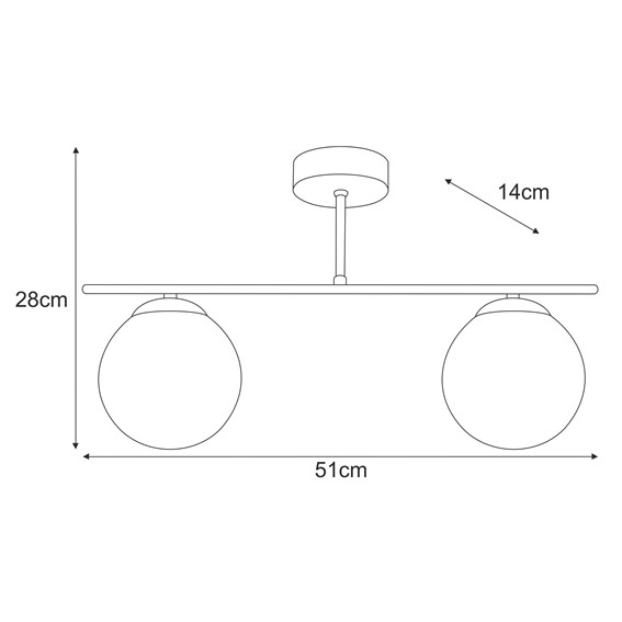 Lampa Sufitowa GAMMA K-5168 Czarny/Grafitowy