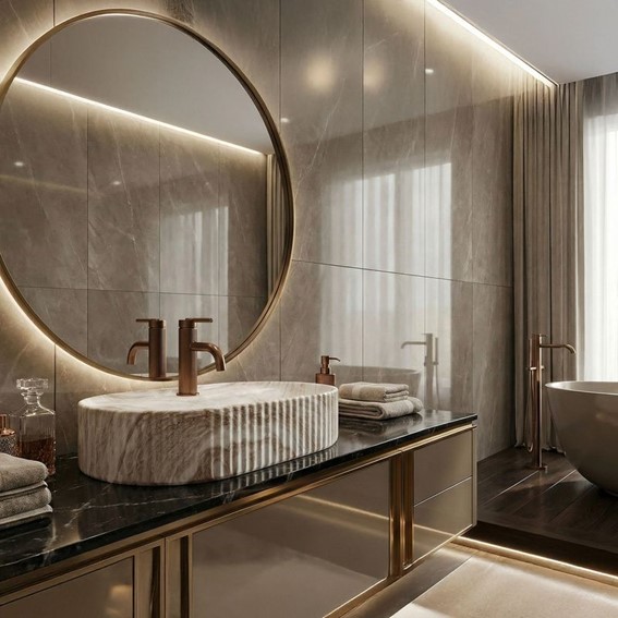 Umywalka Nablatowa MARCELA 60 KALLISTO Beżowy