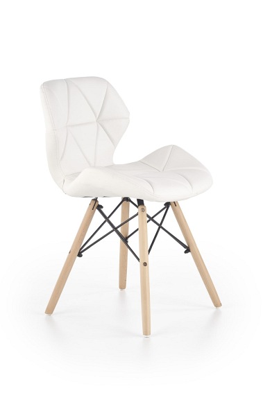 Krzesło K281 Biały/Buk Ekoskóra