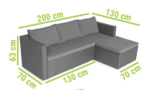 Narożnik Ogrodowy ROMA Czarny