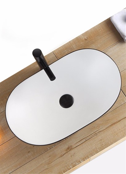 Umywalka Nablatowa ROYAL Czarny/Biały