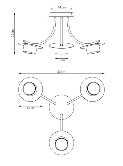 Lampa Sufitowa ENSO 3 Czarny