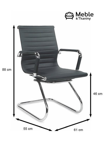 Fotel Gabinetowy PRESTIGE SKID Czarny