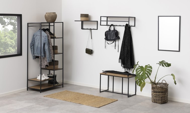 Garderoba SEAFORD Dąb/Czarny