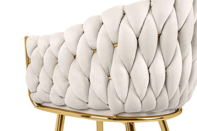 Krzesło TRESSE Złoty/Beżowy