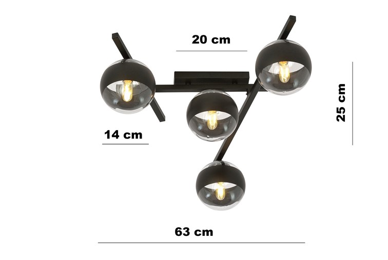 Lampa Sufitowa SMART 4 STRIPE Czarny