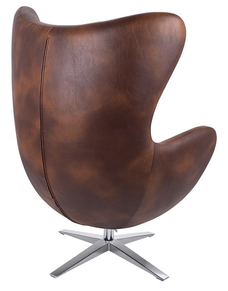 Fotel EGG Szeroki PU Brąz/Koniak