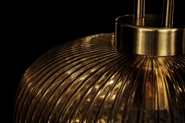 Lampa Wisząca ARIA K-5895 Czarny/Bursztynowy