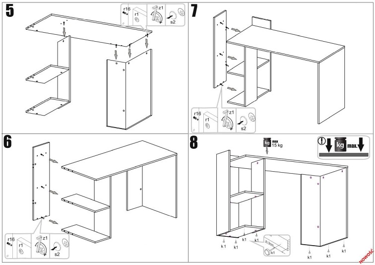 Biurko FINO Dąb Złoty/Biały