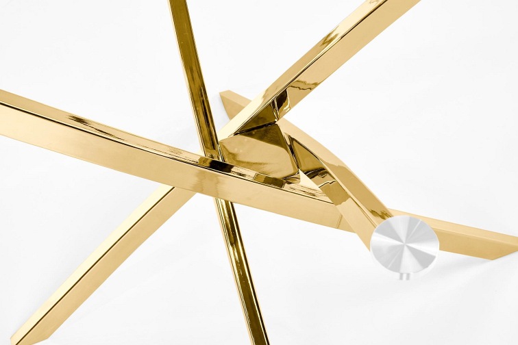 Stół RAYMOND fi100 Złoty/Bezbarwny