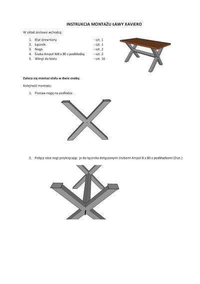 Stół XAVIERO 150x90 Okleina Czarny/Naturalny
