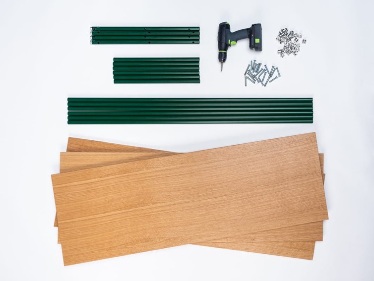 Stolik SKARDU H3 RTV FLEX Dąb/Zielony