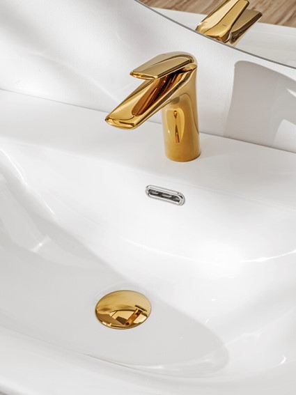 Bateria Umywalkowa Niska NIAGARA Złoty
