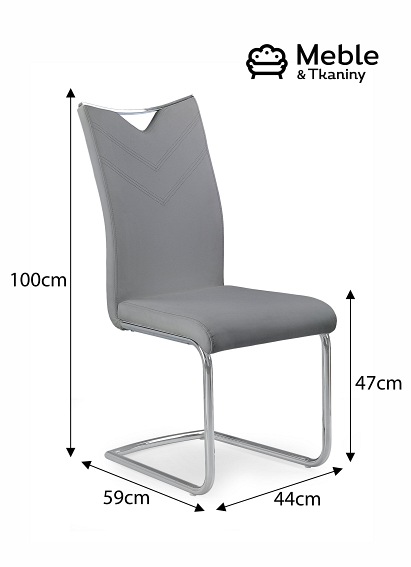 Krzesło K224 Chrom/Popiel Ekoskóra