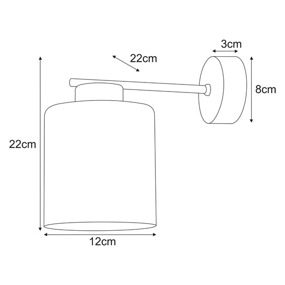 Kinkiet VANES K-5813 Bursztynowy/Beż/Złoty