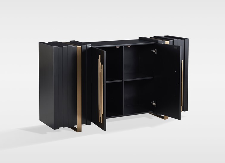 Komoda STILIG ST023B Czarny/Złoty