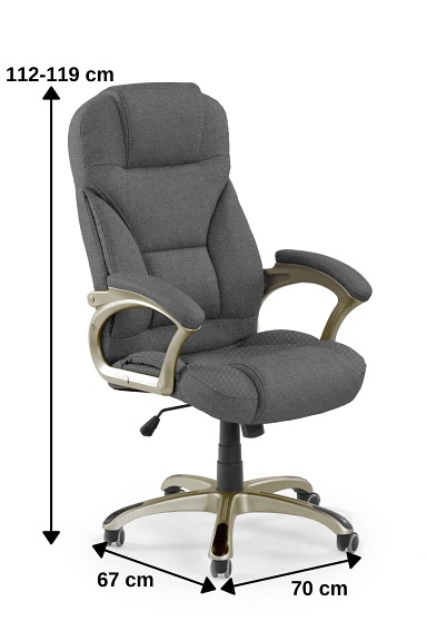 Fotel Obrotowy DESMOND 2 Ciemny Popielaty