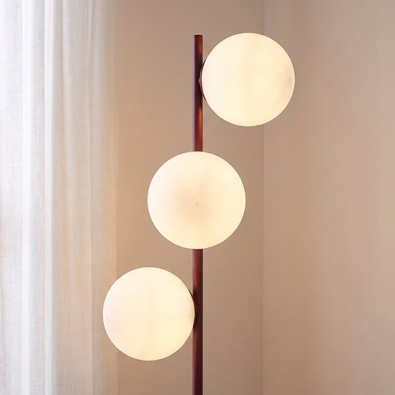 Lampa Podłogowa MAGNUS LP3 Burgundowy/Opal